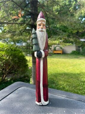 Vintage Santa Blow Mold Plastic Empire Red Figurine Holiday Old World 13.5”